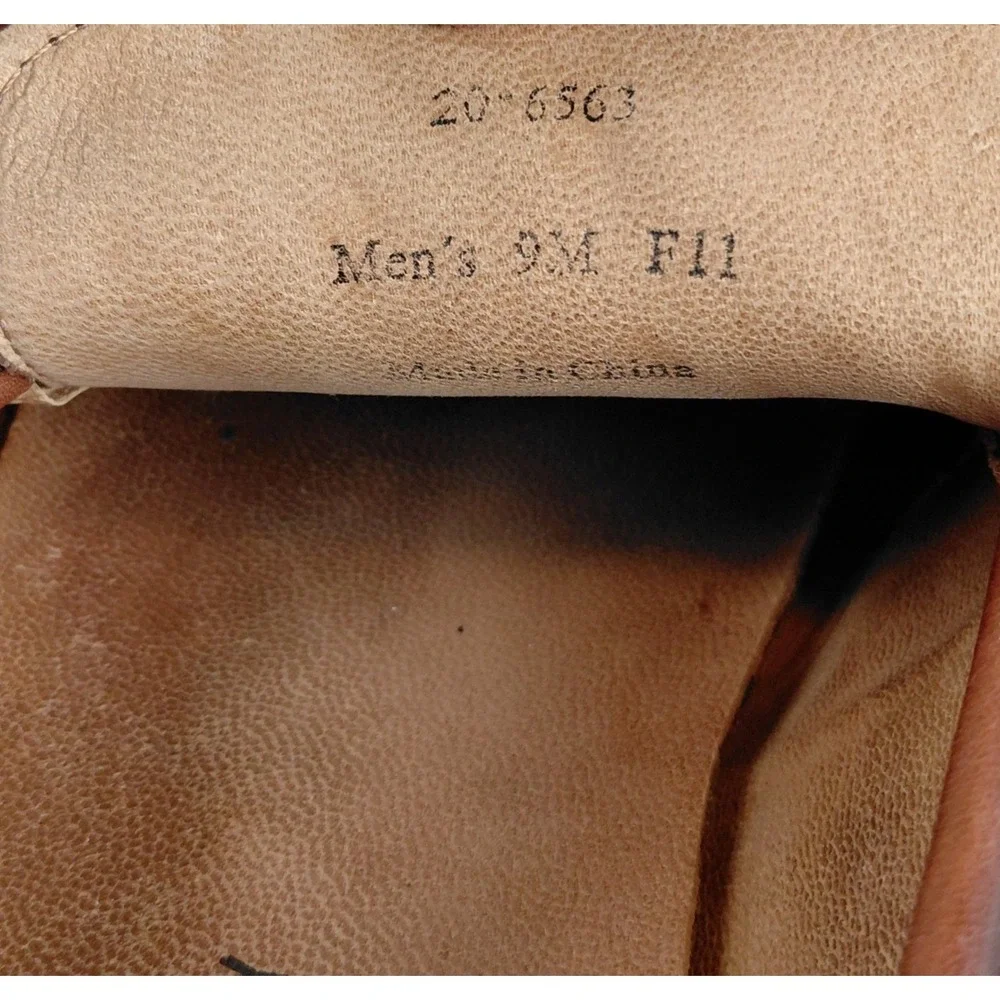 Johnston & Murphy Mens 9M Tan Leather Penny Loafers‎ Square Moc Toe 20-6563